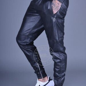 Brand new with tags unlined sheepskin leather tracksuit pants.